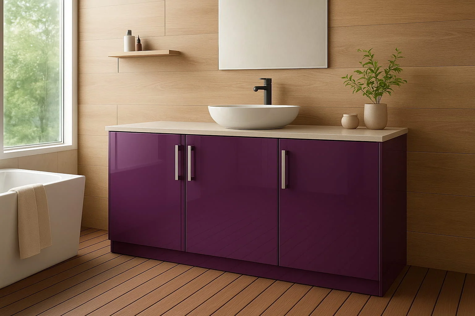 Smoked Purple AluGlossy Bathroom Vanity